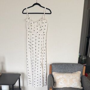 Chic Black and White Polka Dot Maxi Dress